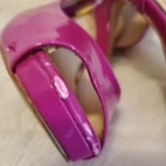 Jessica Simpson size 7 peep toe heels fushia - Picture 3 of 3